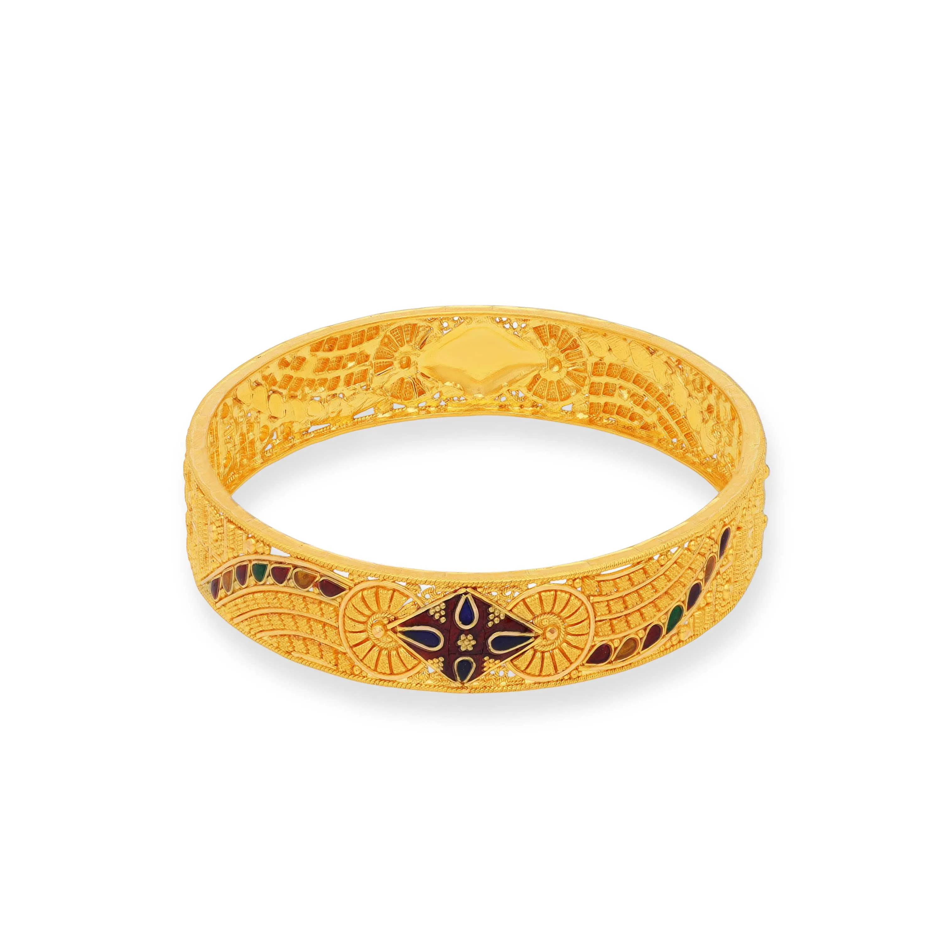 Elegant Ruby Gold Bangle